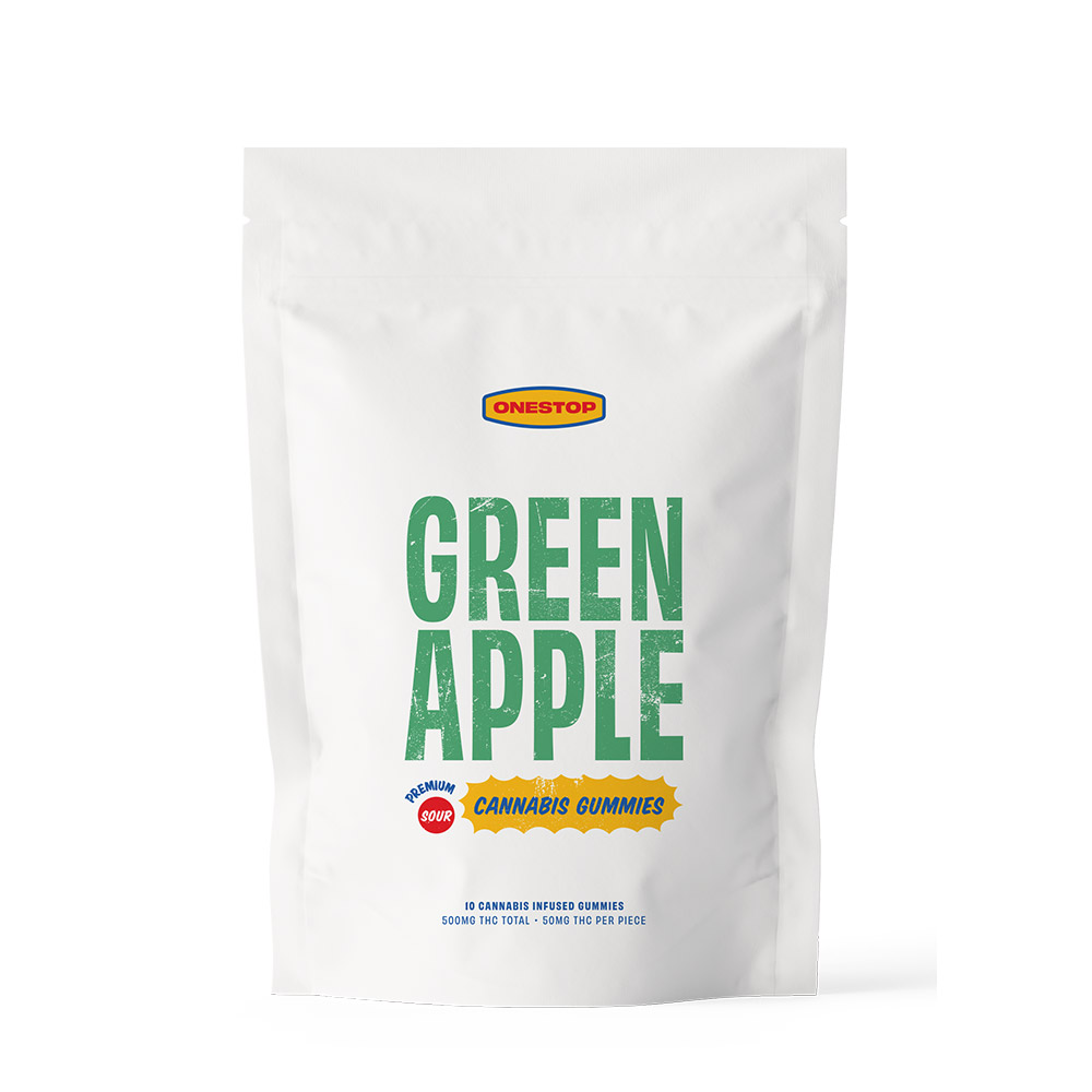 500mg Green Apple THC Gummies by Onestop