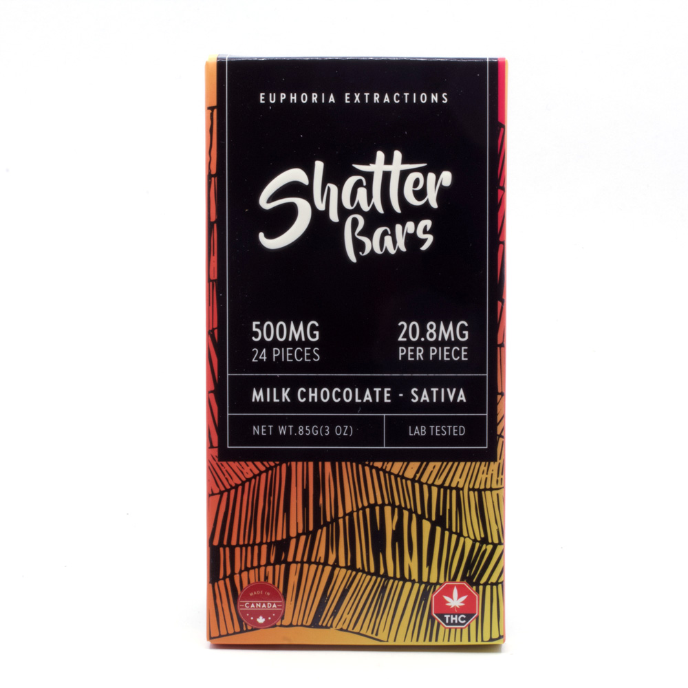 500mg Milk Chocolate Sativa Shatter Bar by Euphoria