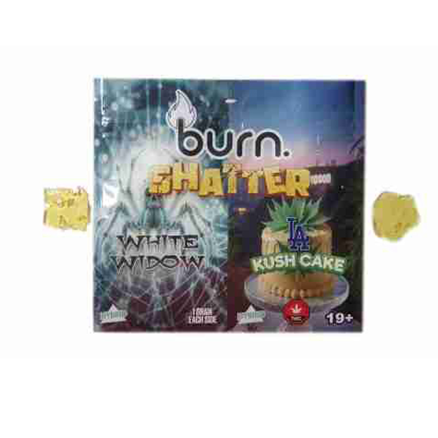 2g Shatter Pack by Burn - White Widow & LA kush Cake