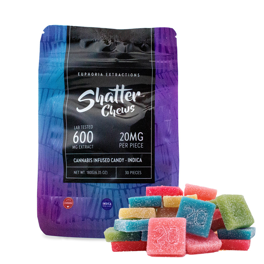 600mg Indica Shatter Chews by Euphoria Extracts