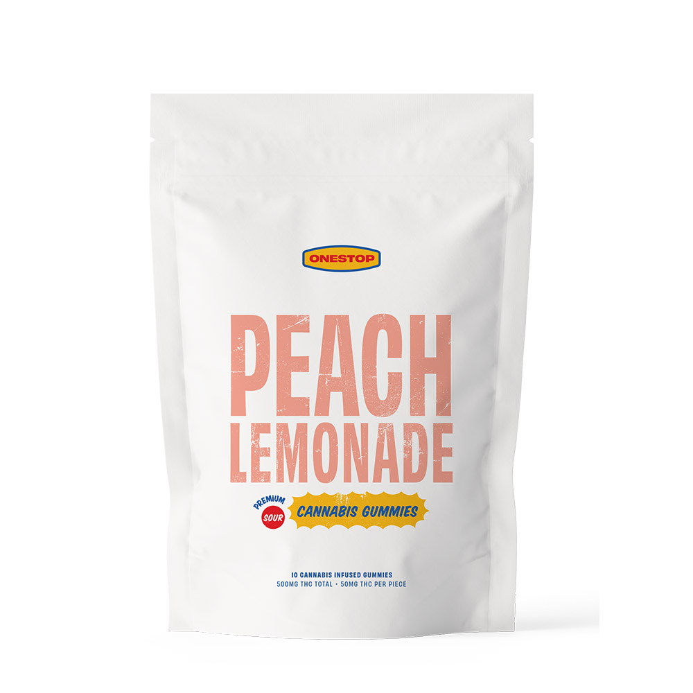 500mg Peach Lemonade THC Gummies by Onestop